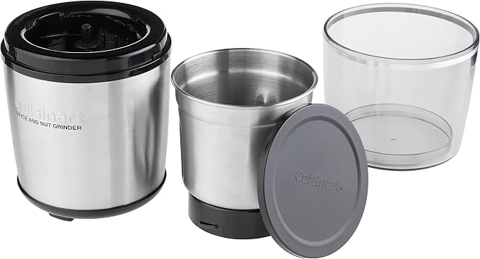 Cuisinart Spice and Nut Grinder, Push-Top Lid for On/Off, Dishwasher Safe | Electric grinder with heavy-duty motor, stainless steel blades, push-top operation & compact, easy-to-clean design, SG-10