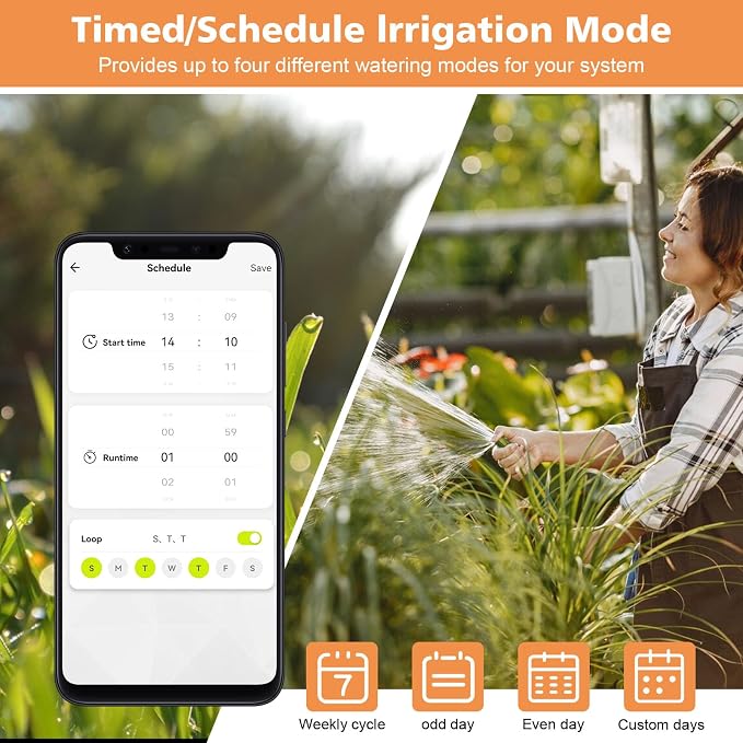 Smart WiFi Water Timer for Garden Hose - 2 Zone Sprinkler Timer with WiFi Hub - Hose Timers for Watering with Rain Delay - Irrigation Sprinkler Controller for Garden Lawns - Works with Alexa