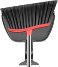 Broom and Step-on Dustpan Set, 59-in Adjustable Long Handle Broom with Dustpan Combo Set Outdoor Angle Broom for Sweeping Indoor Dust Pet Hair for Cleaning Kitchen Garage Deck Patio, Black&Red