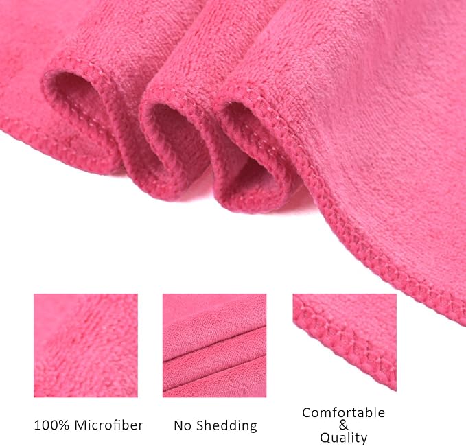 JML Microfiber Towels, Bath Towel Sets (6 Pack, 27" x 55") - Extra Absorbent, Fast Drying, Multipurpose for Bath, Swimming, Fitness, Sports, Yoga, Dark Blue/Green/Pink | Hanging Loop, Extra Absorbent, Fast Drying, Lint-free, Use for Pool, Swimming, Fit...