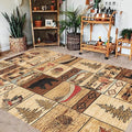 Retro Cabin Bear Rectangular Area Rug for Bedroom Brown Entryway Rugs Conference Room Decor Vintage Animal Print Carpet 6'x9'