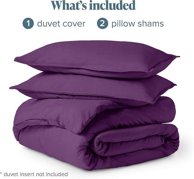 Bare Home Bedding Duvet Cover King Size - Premium 1800 Super Soft Collection - Lightweight, Cooling - Soft Breathable Bedding Duvet Cover (King, Plum)