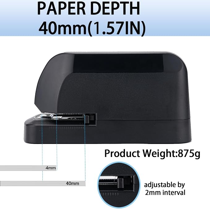 Electric Stapler for Desk, 45 Sheet Capacity Automatic Stapler Desktop, Office Staplers Electric, AC Operated Staplers Heavy Duty Office Use with 1,000 Staples & Staple Remover, Black