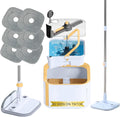 True & Tidy Square Spin Mop with Detachable Bucket, 6 Machine Washable Pads