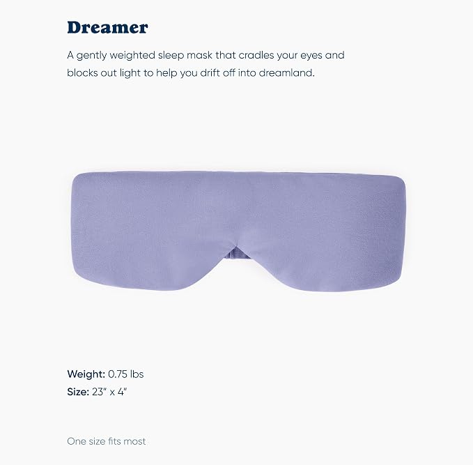 Bearaby Weighted Eye Mask - Sleep Mask - (Sweet Lavender) 23” x 4”