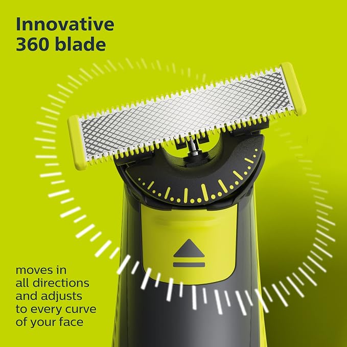 Philips Norelco OneBlade 360 Hybrid Electric Trimmer & Shaver with Replacement Blades, Frustration Free Packaging
