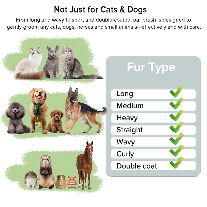 Cat Brush for Shedding, 2 Pcs Industry-First Adjustable Cat Brushes for Indoor Cats, Self-Cleaning Slicker brush, 264 Skin-Friendly Needles for Long or Short Haired Dogs, Perfect for Deshedding
