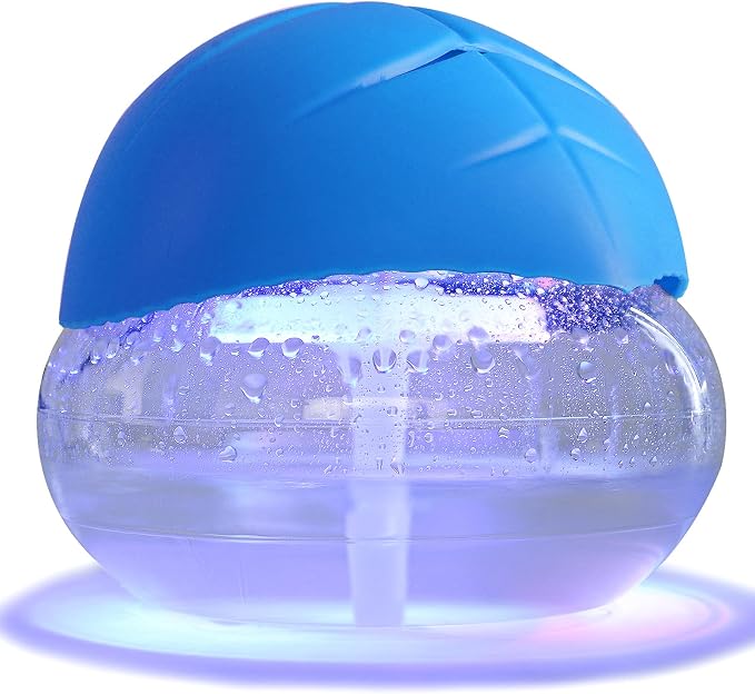 Water-Based Purifier Air Washer, Air Revitalizer & Freshener, Air Fresher with 7 LED Color Changing Light for Rooms (Blue)