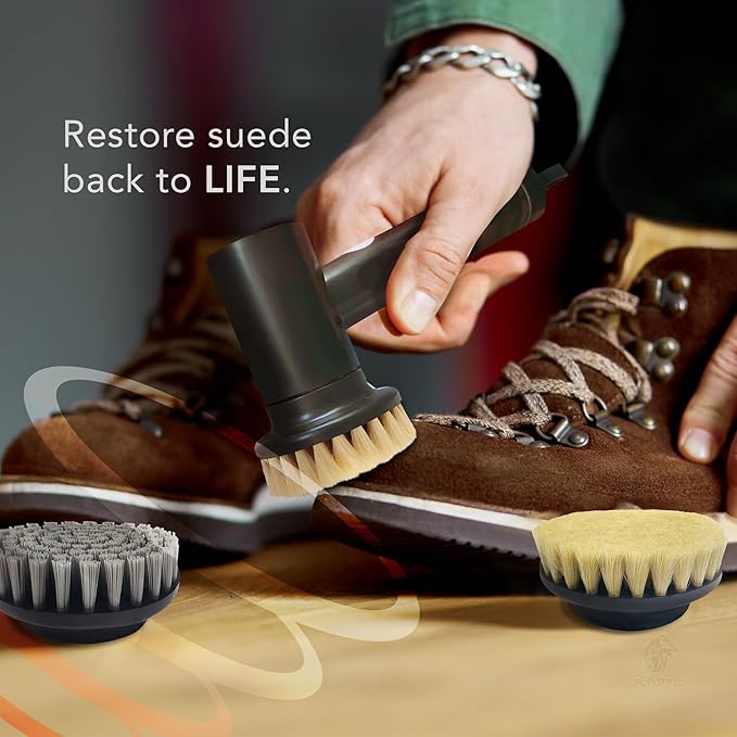 Reviver Handheld Electric Scrub Brush Made for Sneakers with 4 Premium Brushes, Built in Battery, USB-C Rechargeable