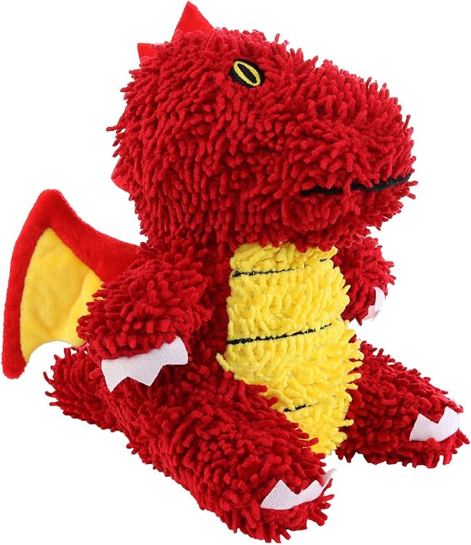 MIGHTY® 2 Pack Microfiber Medium Dragon Dog Toys | Ultra Durable Plush Toy with Multiple Layers & Reinforced Seams , Washable and Floats , Mighty® Construction