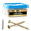 #10 x 3-1/2” Deck Screws, 1000Pcs Star Drive Wood Screws | Rust Resistant Timber Screws for Timber/Log/Landscaping Wood, T25 Star Bit Included, Gold