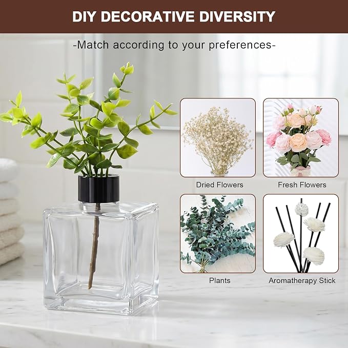 Kitchen Soap Dispenser Set with Wood Tray, Clear Glass Soap Dispenser with Pump, Decorative Hand and Dish Soap Dispenser Set, Soap and Lotion Dispenser Upgrade for Kitchen and Bathroom Decor