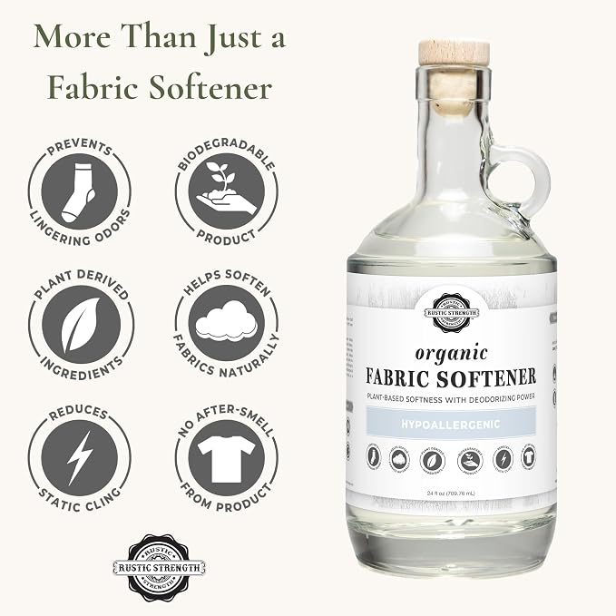 Rustic Strength All Natural Fabric Softener, 24 oz | Glass Bottle