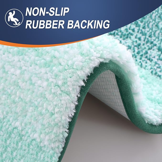 OLANLY Bathroom Runner Rugs Mat 70x24, Extra Soft Absorbent Microfiber Bath Rugs, Rubber Backing, Quick Dry, Long Bath Mats for Bathroom, Tub and Shower, Home Decor Accessories, Blackish Green