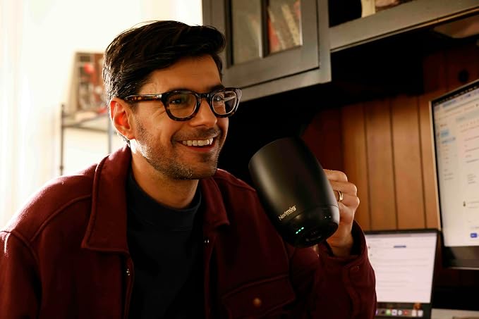 Nextmug Plus (Burgundy - 18 oz.) Temperature-Controlled, Self-Heating Mug – No App, Long-Lasting Battery for Work & Study, Great Gift for Coffee Lovers