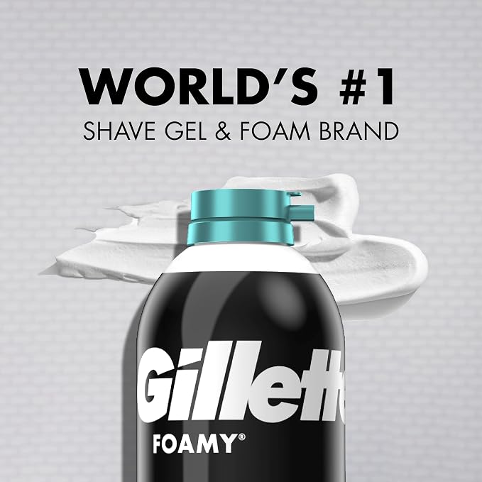 Gillette Foamy Shaving Cream, Sensitive Skin, 11 Ounce (Pack of 12)