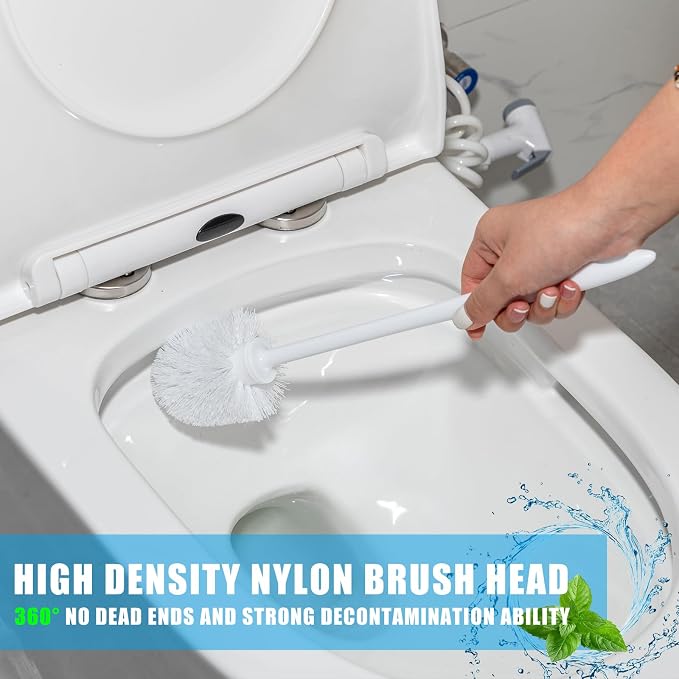 Tioncy 1 Pcs 14.2 Inch Toilet Brush Commercial Heavy Duty Toilet Bowl Cleaning Scrub Long Scrubber for Bathroom Cleaning Supplies