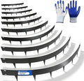 33ft. Metal Lawn Edging 10 Pack 4.5 inch, Black, Decorate Garden and Fence | Includes a Pair of Gloves, Bendable Hammer-in Steel Edging Landscape, Easy Installation, Adaptable to Various Outdoor Spaces