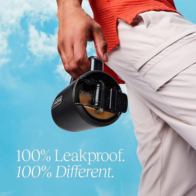 BrüMate Müv - 15oz 100% Leak Proof Insulated Coffee Mug with Handle & Lid - Stainless Steel Coffee Travel Mug - Double Walled Coffee Cup (Nightfall Blue)