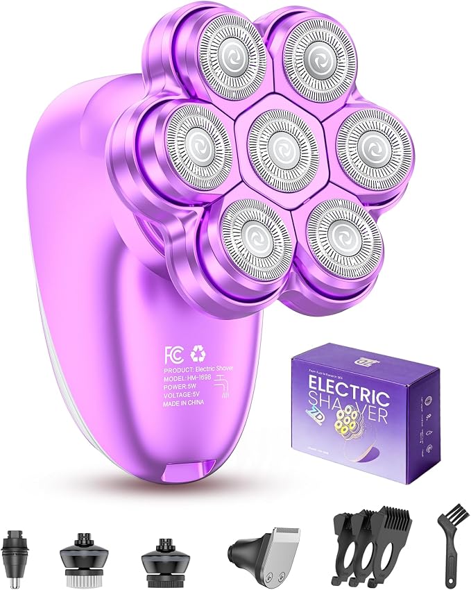 Electric Razors for Women, 5-in-1 Womens Electric Shavers for Legs, 7D Waterproof Wet Dry Travel Body Hair Remover Bikini Shavers for Lady Face Underarms Public
