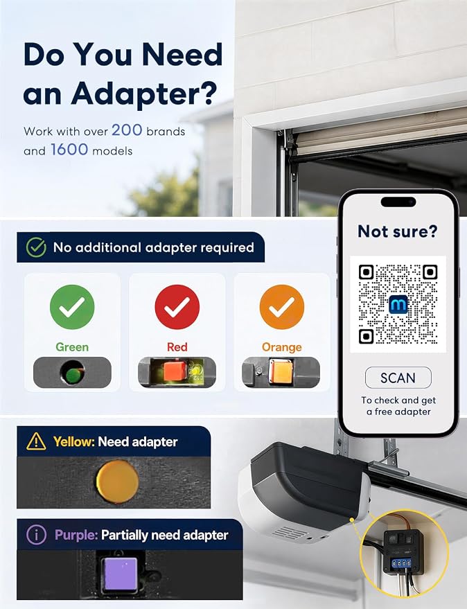 meross Smart Garage Door Opener Remote Work with HomeKit, Alexa and Google | Compatible with SmartThings, CarPlay, Siri, and Android, App and Voice Control, Auto Close, Easy to Install, No Hub Needed