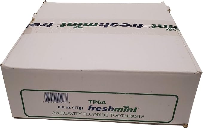 Freshmint 0.6 oz. Anticavity Fluoride Toothpaste, 144 Tubes, Laminated Tube, Tubes do not Have Individual Boxes for Extra Savings, Travel Size