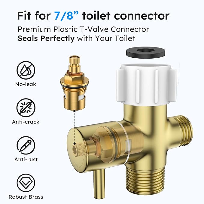 Arofa Gold Handheld Bidet Sprayer for Toilet - Stainless Steel Cloth Diaper Jet Spray, Adjustable Water Pressure Control with Bidet Spray Hoses, Bidet Toilet Sprayer for Baby/Feminine Wash