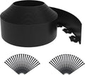 Quibbay 4.72 Inch x 50FT Landscape Edging Border with 75 Stakes, No Dig Garden Edging Border Kit, Flexible Plastic Lawn Edging for Landscaping Garden Flower Beds Yard Paver Pathway,Black