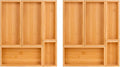 bamboo drawer organizer Set,expandable drawer dividers,wooden storage organizers,drawer organizers for kitchen, bathroom,flatware,Tea Bag Organizer (2 X 5PCS Natural)
