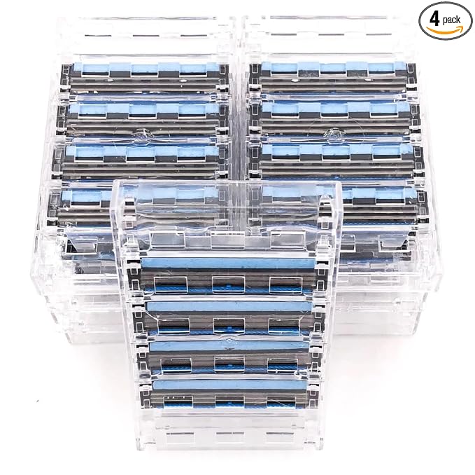Taconic Shave, 40 Triple Razor Blade Cartridges – Compatible with Gillette Sensor, Sensor Excel, Sensor 3, Sensor 2 & Personna Triflexx Razor Handles – Flexing Blades adjust to your skin's contours