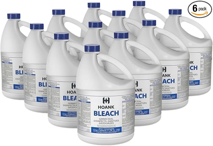 (12 Gallon) - Liquid Chlorine Bleach, for Laundry, Household and Commercial Cleaning, Multipurpose Cleaner, 1 Gallon Jugs. Ready to Use. (12 Gallons)