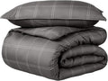Bare Home Duvet Cover - Extra Long Size Bedding Set - Premium 1800 Super Soft Collection - Lightweight, Cooling - Soft Breathable Duvet Cover (Twin/Twin XL, Modern Plaid - Grey/White)
