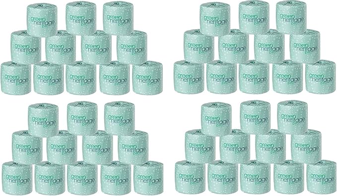 Green Heritage Toilet Paper 500-sheet Premium 2-ply - Soft Toilet Tissue for Bathroom - 48 Rolls