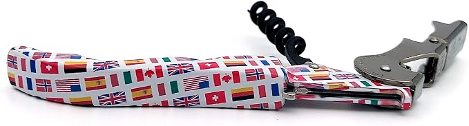 Pulltap's Genuine Collection Countries Waiter's Corkscrew – Double-Hinged Wine Key with Sliding Foil Cutter – Patented Design – Made in Spain – Countries