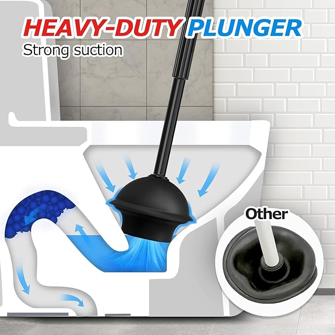 FORASTO 3Pack 3 in 1 Toilet Brush and Plunger Set,Toilet Bowl Brush Plunger Set,Toilet Brush Plunger Combo,Cleaning Brush,Cleaning Supplies, Crevice Cleaning Brush, Bathroom Cleaning Tools.