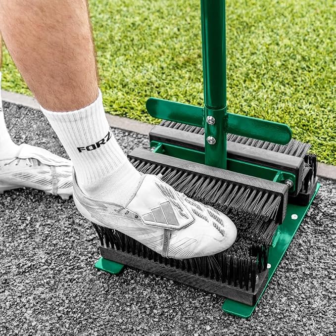 FORZA Compact Boot Scraper Tool |Brush Wiper and Cleaner Kit for Sports and Outdoor Footwear – Effective Mud and Dirt Remover for Boots Shoes and Cleats (Green, Without Replacement Brushes)