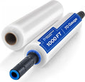 International Plastics Co. 70 Gauge 15" Plastic Stretch Film/Wrap with Extended Handles 1000ft Clear Moving Industrial Packing Heavy Duty Shrink Cling Durable Furniture (Extended Handles, 2 Pack)
