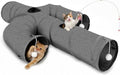 Ownpets Cat Tunnel Sturdy Oxford Fabric Cat Tunnel Toy, Cactus Shape Collapsible Cat Tunnels for Indoor Cats,Interactive Peek Hole Pet Tunnel Tube with Cat Wand Toy