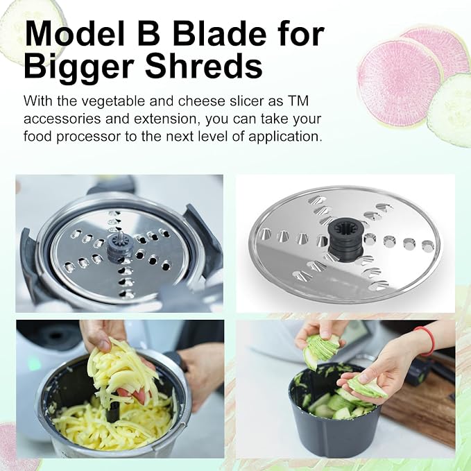 Vegetable Cutter Peeler Slicer Attachments Home Kitchen Accessories for Thermomix TM5 & TM6 Food Processor (Thick Cut and Filaments)