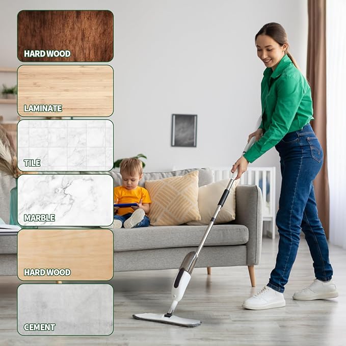 10 Pack Microfiber Cleaning Pads, Reusable Microfiber Mop Pads for 18 Inch Mop, Hardwood & Hard Surface Floors Replacement Cleaning Mop Pads, Machine Washes