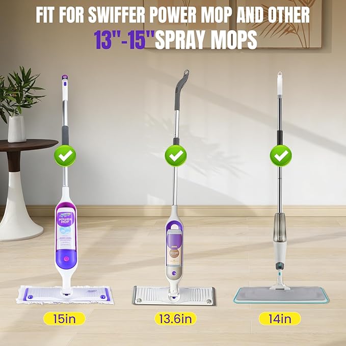 100 Pcs Power Mop Pads for Swiffer PowerMop 500+ Strips Multi-Surface Refill Pad Disposable Spray Mopping Pads Head Refills for Floor Cleaning (Quick-Absorb, No Residue & Disposable)