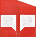 Yeaqee 72 Pcs Plastic Folders with Pockets Bulk 3 Hole Punched 2 Pocket File Folders for 3 Ring Binder Divider Folder for Notebooks, Durable Poly for Office Home (Red)