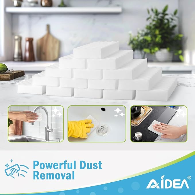 AIDEA Magic Sponges Cleaning Eraser and Microfiber Cleaning Cloths，Highly Absorbent Cleaning Towel