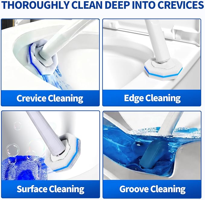 Disposable Toilet Brush,Toilet Bowl Cleaner,Wall Mounted Toilet Bowl Brush with 36 Refills for Deep Toilet Cleaning,Toilet Brush and Holder Set for Hygienic Bathroom Maintenance(White)