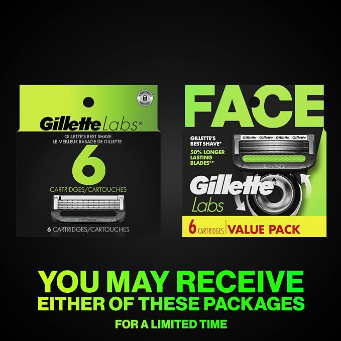 Gillette Labs Razor Blade Shaving Refills for Men, 6 count