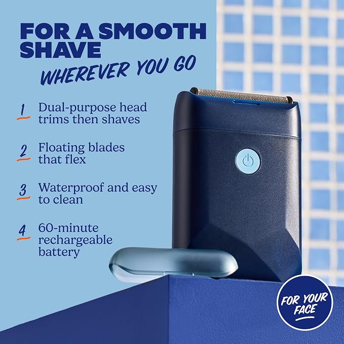 Dollar Shave Club | for Your Face Foil Shaver | Dual-Purpose Head, Shower Safe, Easy to Clean | Electric Foil Shaver for Men, Beard and Face Foil Shaver, Electric Razor