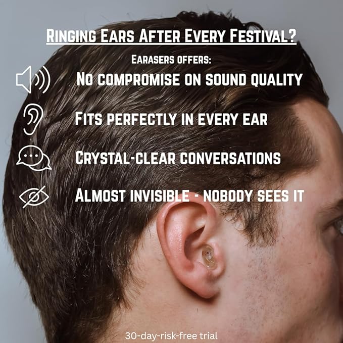 Earasers 26dB Noise Reducing Earplugs - Medium