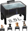8.5L/2.25Gal Elevated Dog Water Fountain, Xetino 4 Height Adjustable Raised Dog Water Bowl Dispenser for Large Dogs with Stainless Steel Tray, Pet Water Fountain with Ultra Quiet Pump and Filter