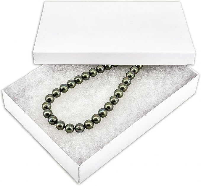 TheDisplayGuys - 25-Pack #75 Cotton Filled Cardboard Paper Jewelry Boxes Gift Case - Matte White (7.1" x 5.2" x 1.3") - for Shipping or Storage