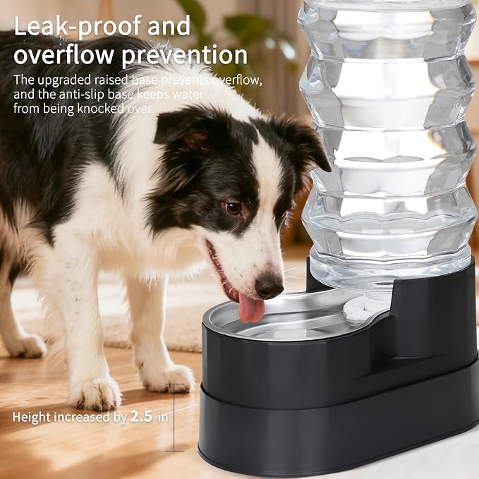 RIZZARI 9L Elevated Dog Water Dispenser: Large Stainless Steel Bowl | Comfortable Elevated Design/Cleaner Drinking Surface/Busy Pet Owner Friendly/Indoor Everyday Use/Easy Daily Maintenance